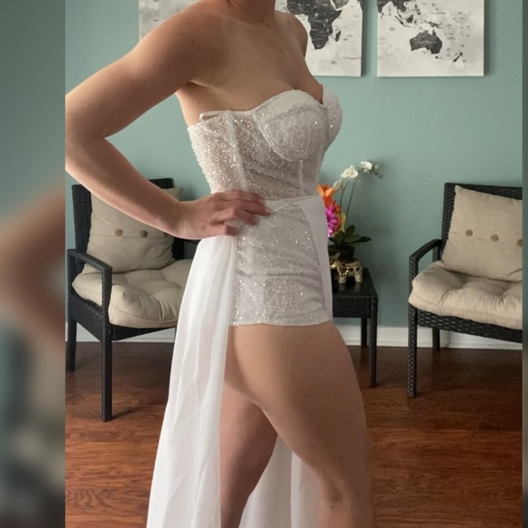 Sparkly white romper XS - Picture 4 of 4